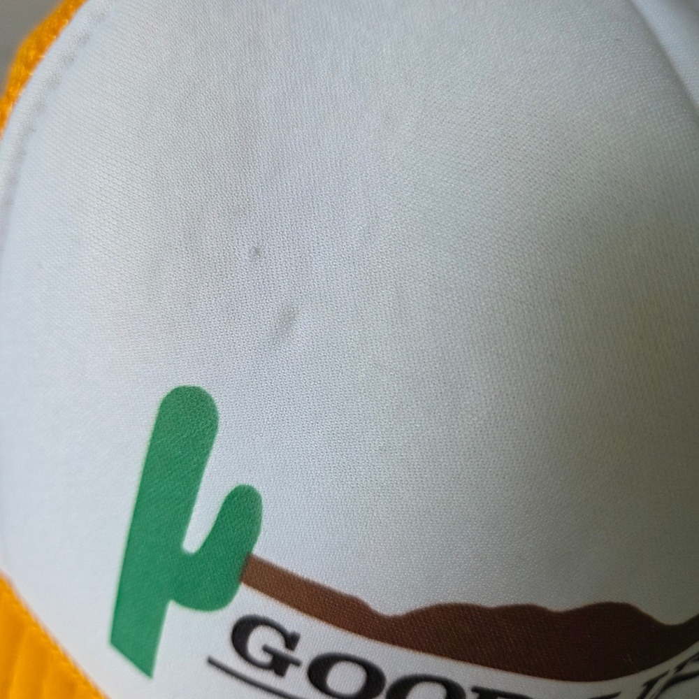 Vtg Nissin Trucker Hat Foam Cap Good Life Mesa Arizona Yellow White Mesh Retro - Picture 12 of 12